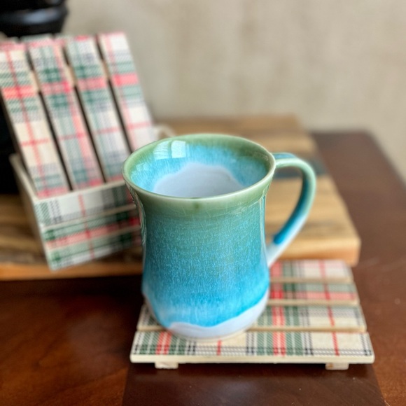Mini Pallet & Crate Coaster Set Red Green Plaid. 4 Coasters w/ crate - Picture 2 of 6